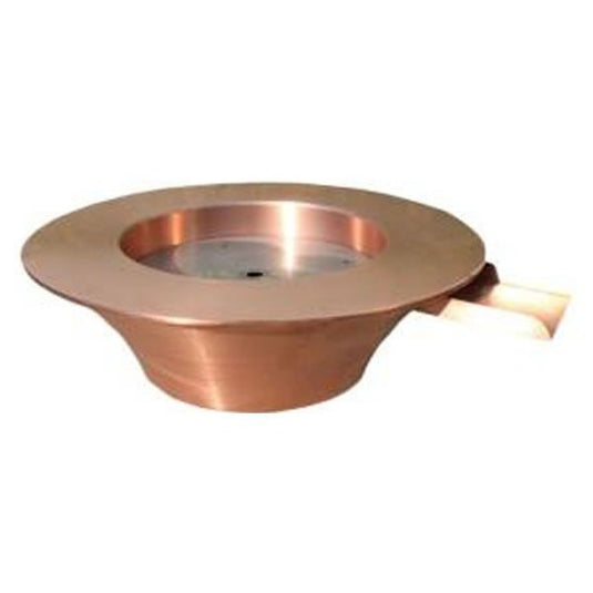 30" x 12" Copper Fire & Water Bowl Match Lit - NG