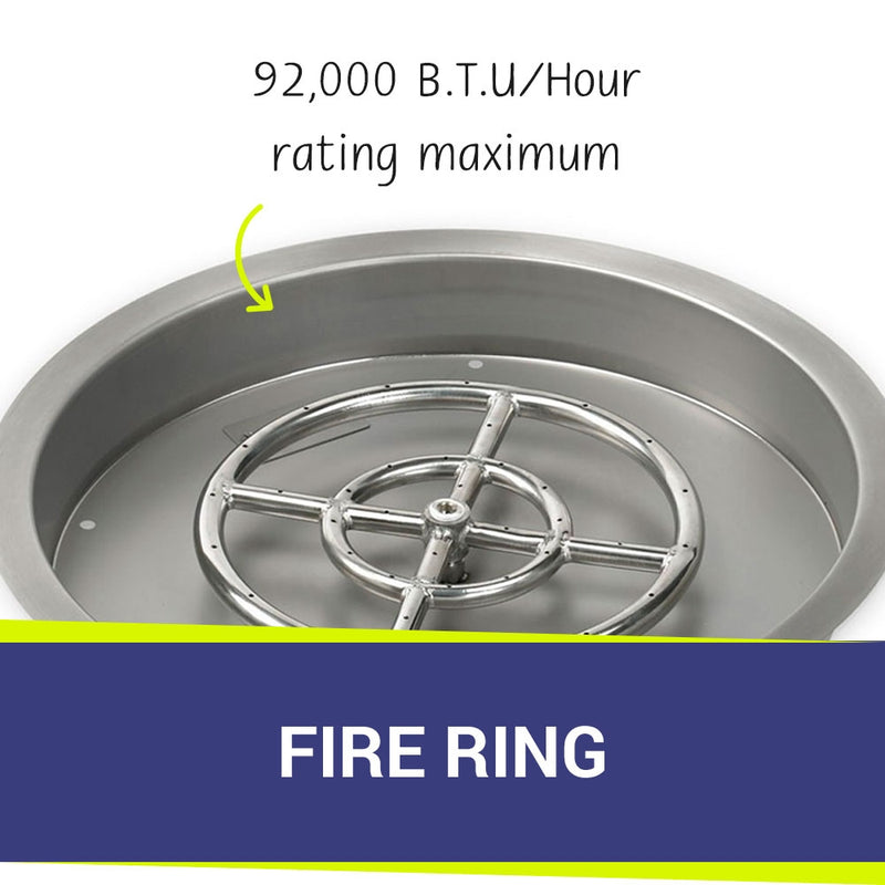 Load image into Gallery viewer, 19&quot; Stainless Steel Round Drop-In Pan With 12&quot; Ring Burner
