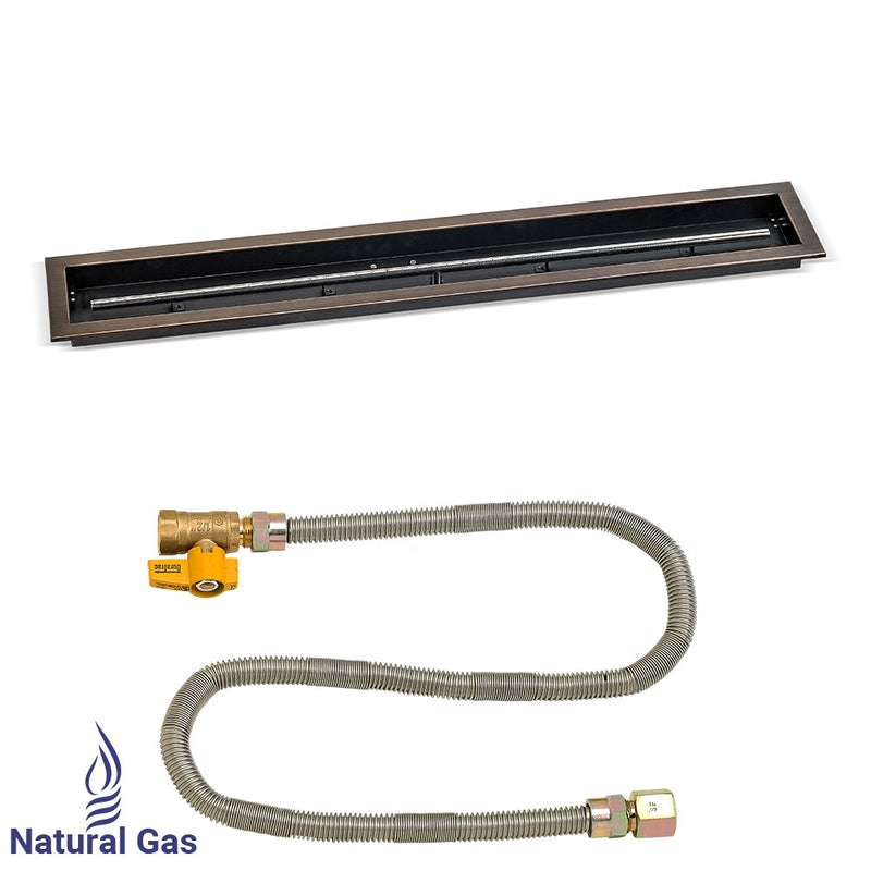 Load image into Gallery viewer, 48&quot;x 6&quot; Linear Oil Rubbed Bronze Drop-In Pan with Match Light Kit - Natural Gas
