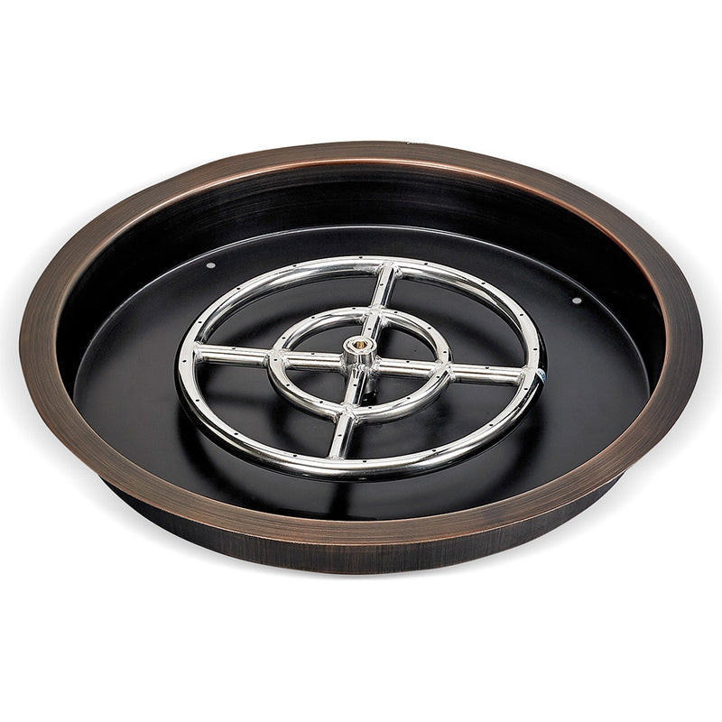 Load image into Gallery viewer, 19” Round Oil Rubbed Bronze Drop-In Pan with 12” Ring Burner
