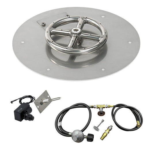 12" Round Flat Pan with Spark Ignition Kit (6" Ring) - Propane