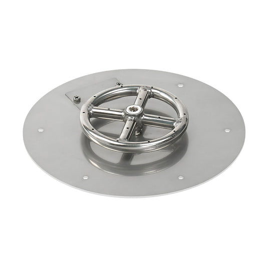 12" Round Flat Pan with Match Light Kit (6" Ring) - Propane