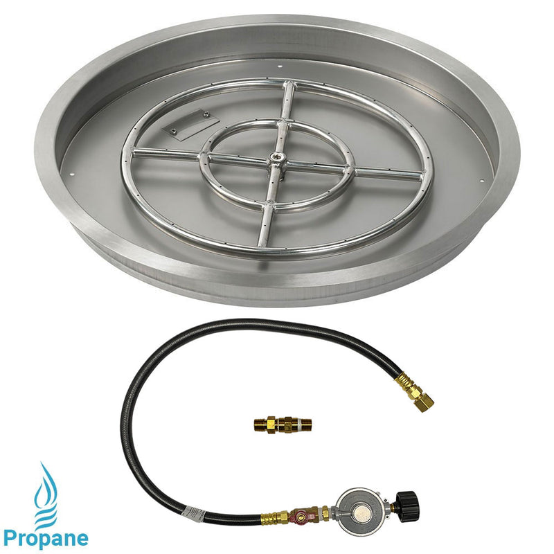 Load image into Gallery viewer, 25&quot; Round Drop-In Pan with Match Light Kit (18&quot; Fire Pit Ring) - Propane
