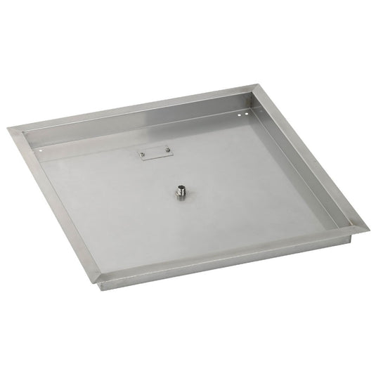 24" Stainless Steel Square Drop In Pan With 18" Fire Ring