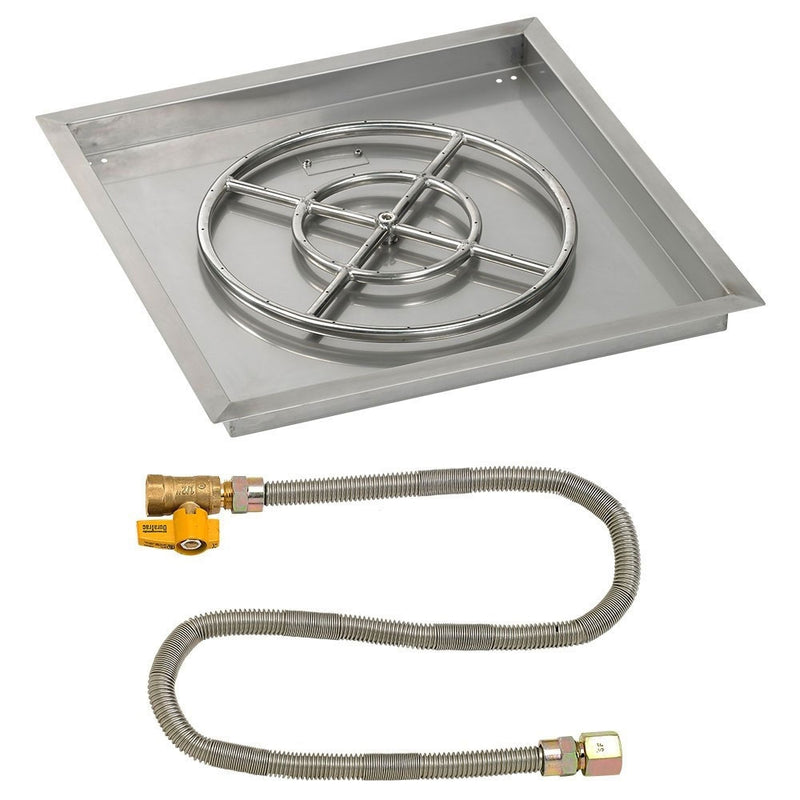 Load image into Gallery viewer, 24&quot; Square Drop-In Pan with Match Light Kit (18&quot; Fire Pit Ring) - Natural Gas
